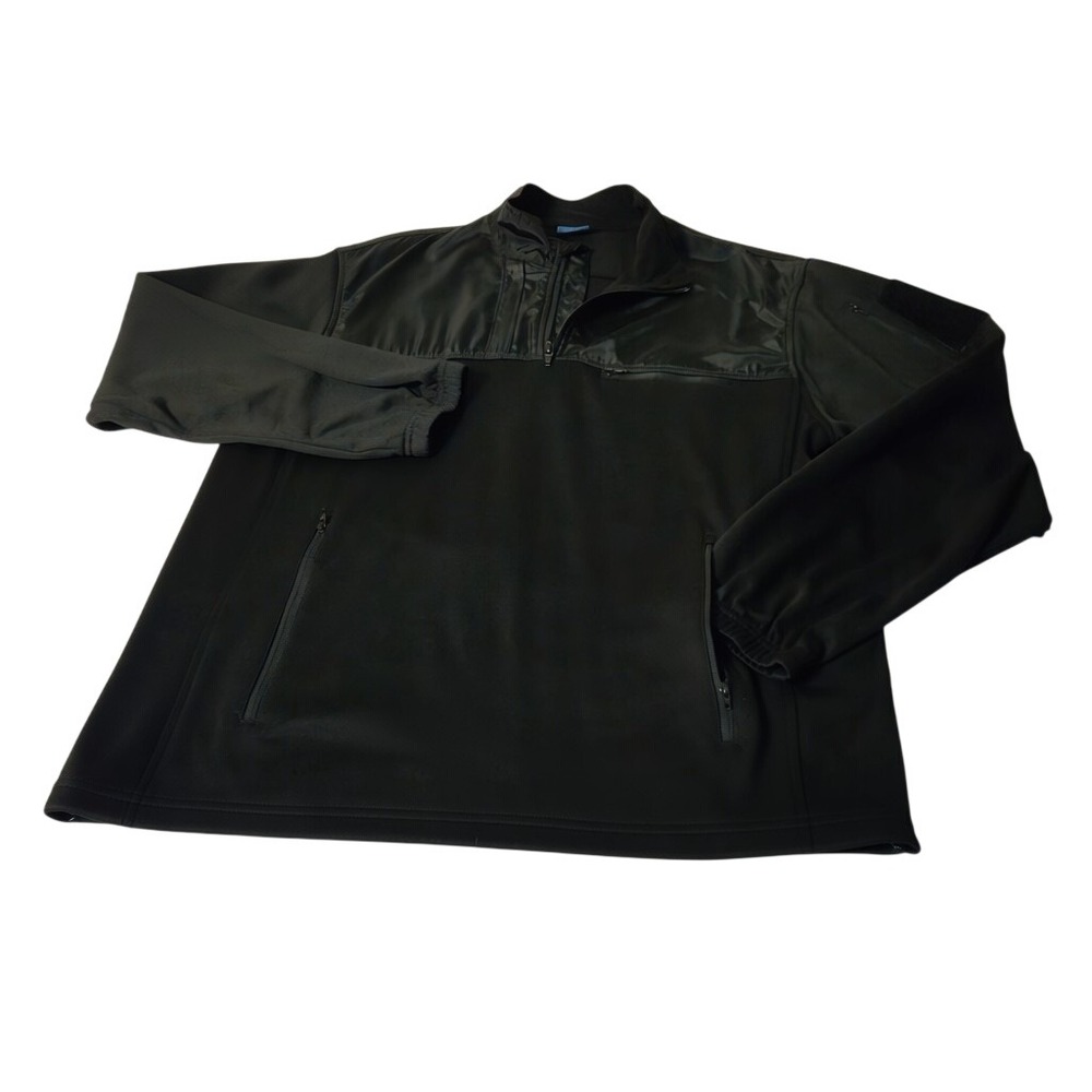 Propper Tactical Quarter Zip Pullover Mens‎ XL Black Fleece Nylon Overlay Jacket